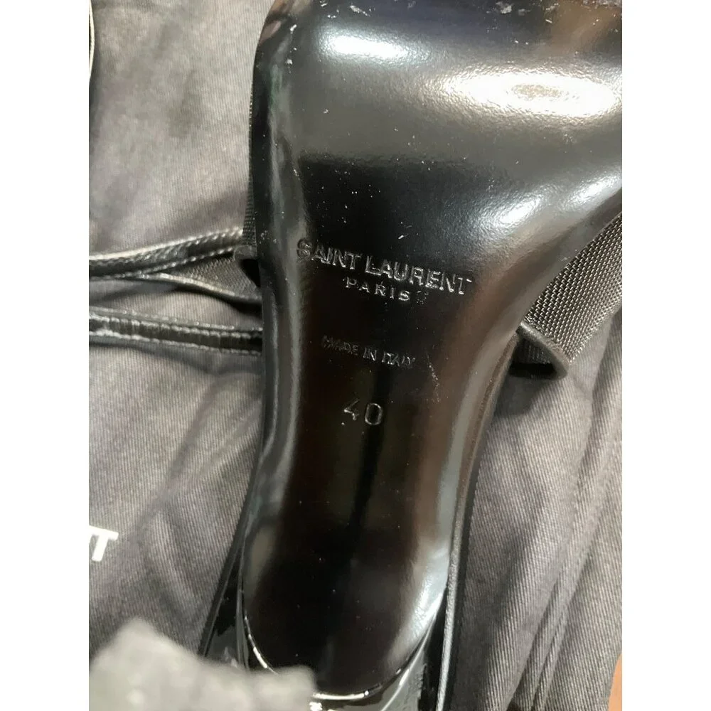 SAINT LAURENT Oxalis Pumps in Noir Black 40 10 With Box Womens High Heels - Picture 9 of 16